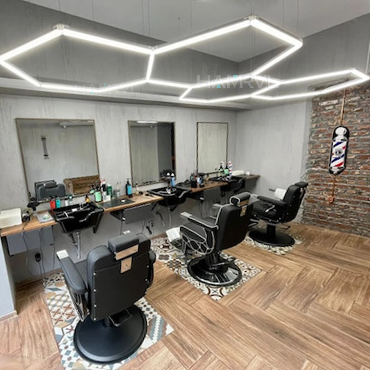 DIY Hair Salon Barbecue Shop Gym Bar Car Showroom 6000-6500k Garage Workshop Ceiling Light Honeycomb Tube Hexagonal LED Lighting