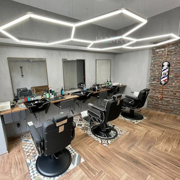 DIY Hair Salon Barbecue Shop Gym Bar Car Showroom 6000-6500k Garage Workshop Ceiling Light Honeycomb Tube Hexagonal LED Lighting