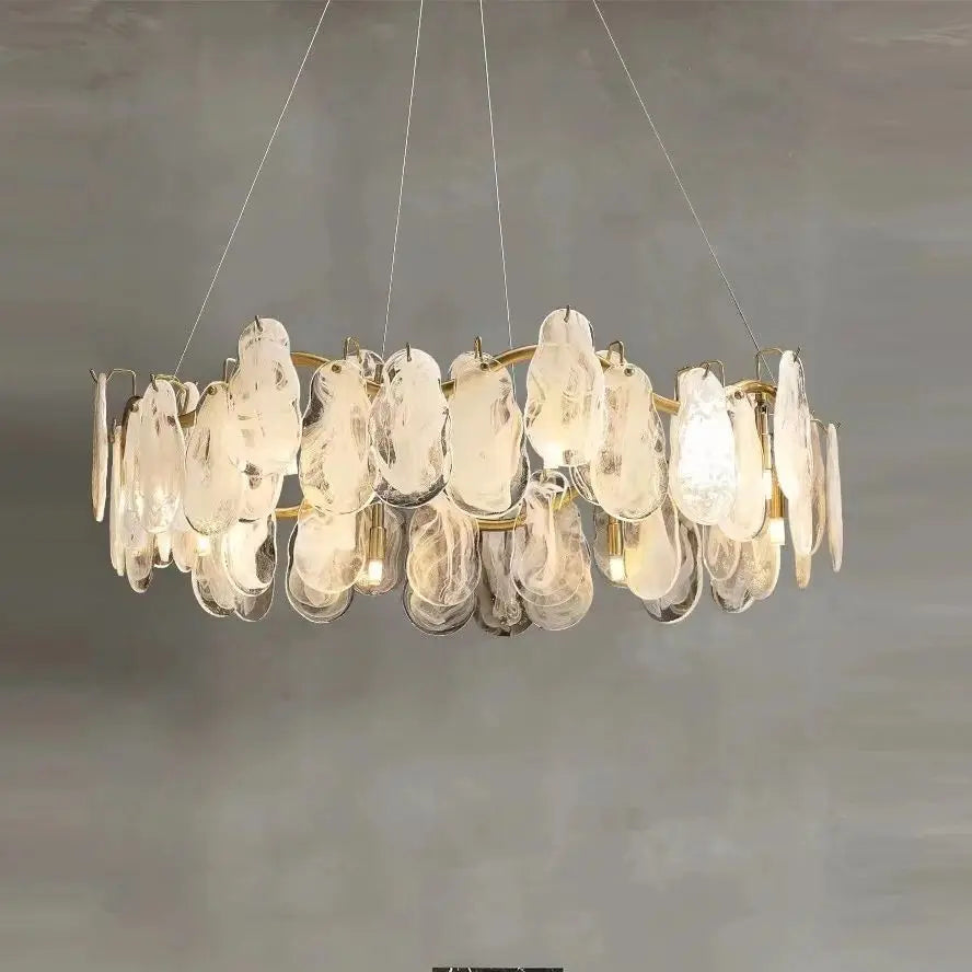 Cream Style Chandelier Lighting Fixtures Furniture Luxurious Living Room Decoration Glass Cloud Chandelier Simple And Modern