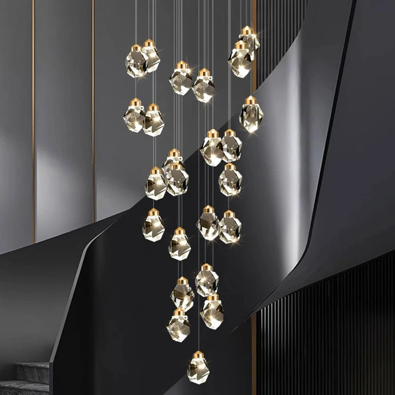 Modern home decoration crystal chandelier, stair Pendant lamp, living room Pendant lights, interior lighting