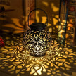 HOMEFISH Outdoor Solar Iron Art Hanging Light Hollow LED Waterproof Landscape Projection Lamp for Garden Decor