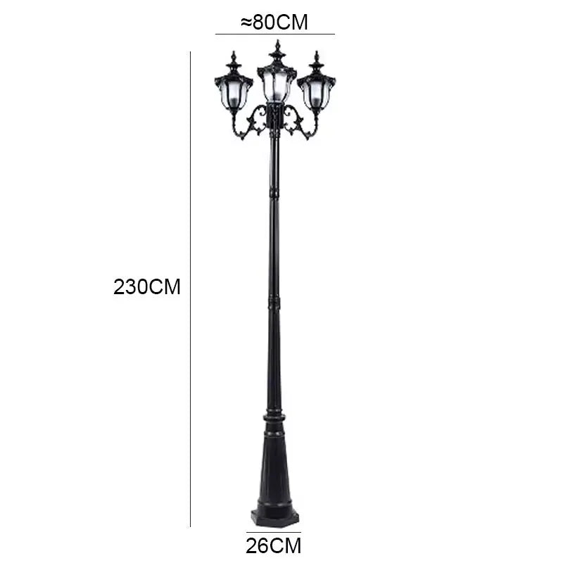 (H≈2.3M)Courtyard Street Lamp Community High Pole Lamp Outdoor Waterproof Lawn Lamp Villa Outdoor Retro Courtyard Lamp Landscape