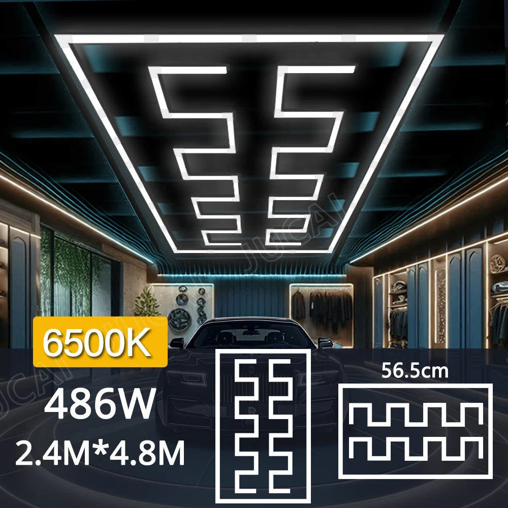 6500K  LED tube combination rectangular sleeve lamp made of PC material,lightweight For garage light,barber shop bedroom