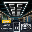 6500K  LED tube combination rectangular sleeve lamp made of PC material,lightweight For garage light,barber shop bedroom