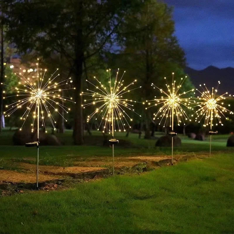 200LED Solar Garden Lights Waterproof Outdoor Lighting Solar Firework Light Lawn Pathway Garden Decoration