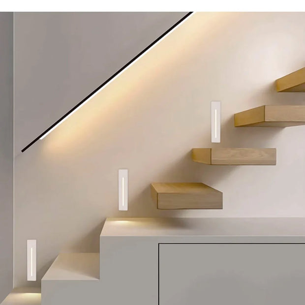 Led Recessed Step Lights Aluminum Embedded Wall Light Interior Nightlight for Stairway Hallway Lighting Living Room Decoration