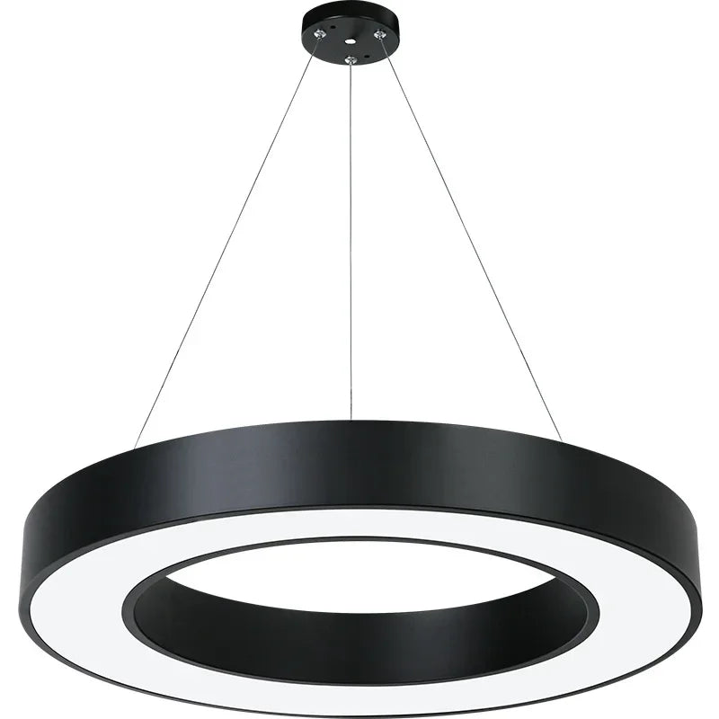 LED round Ring Chandelier Industrial Style for Office Shop Lobby Circle Engineering Lighting Fixture