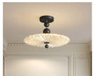 French Mid-Century Style Ceiling Lights Parlor Simple Retro Luxury Gold Resin Pleated Master Bedroom Room Decoration LED Fixture