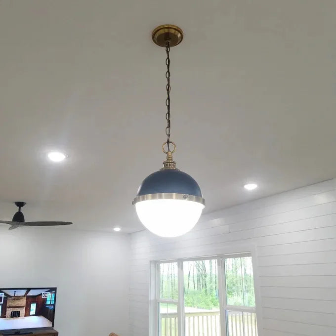 Retro Restaurant Dining Table Single Head Iron Pot Lid Lampshade Industrial Style Store Art Deco LED Round Chandelier