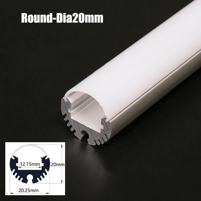 270 Luminescence Circular Led Aluminum Profile 20/30/40Mm Led Channel Diffuser Linear Bar Light Long Strip Pendant Lamp Tubes