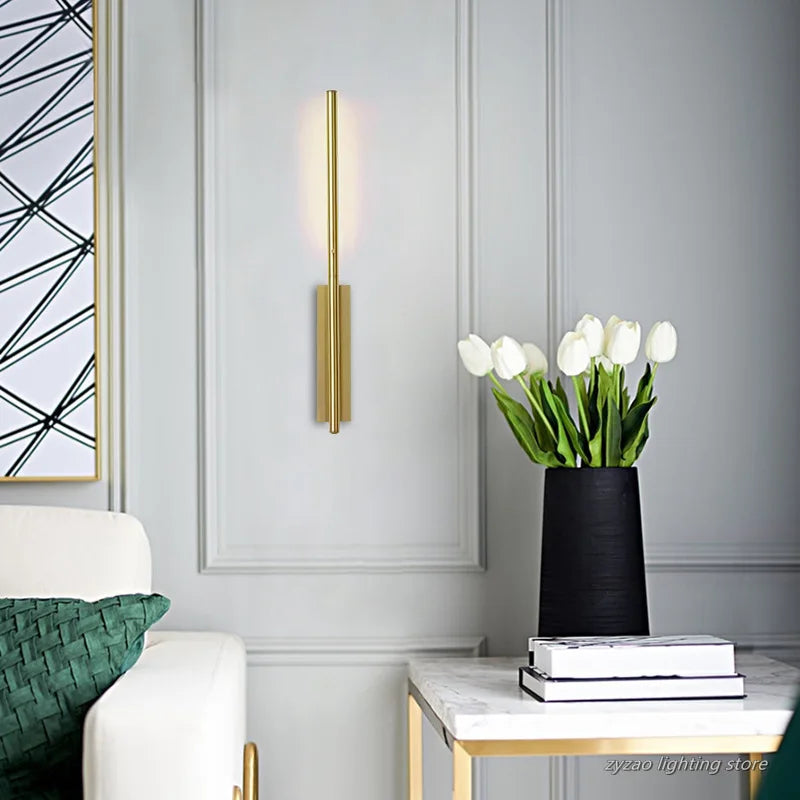 Nordic Line Led Wall Lamp Modern Living Room Bedroom Bedside Lamp Creative Designer's Corridor Bathroom Mirror Front Wall Light