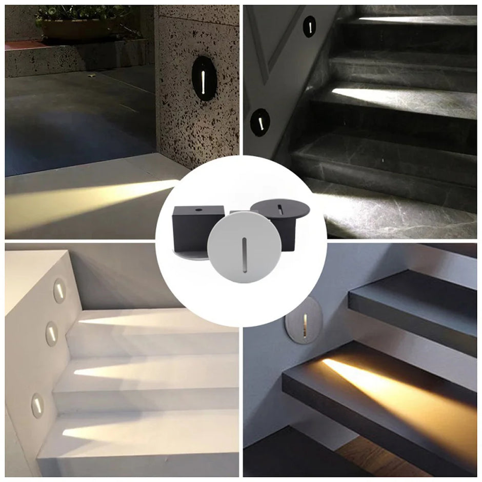 Led Recessed Step Lights Aluminum Embedded Wall Light Interior Nightlight for Stairway Hallway Lighting Living Room Decoration