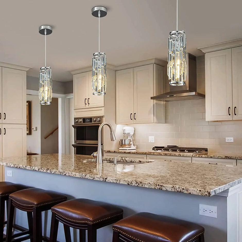 Crystal Pendant Lamp American Industrial-style Home Décor Lighting Fixtures for Kitchens, Dining Rooms, Parlor and Bedrooms