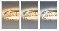 ‌Modern Luxury Dimmable Crystal Ceiling Light K9 Crystals Golden Ring Chandelier for Bedroom Living Room Dining Room LED Fixture