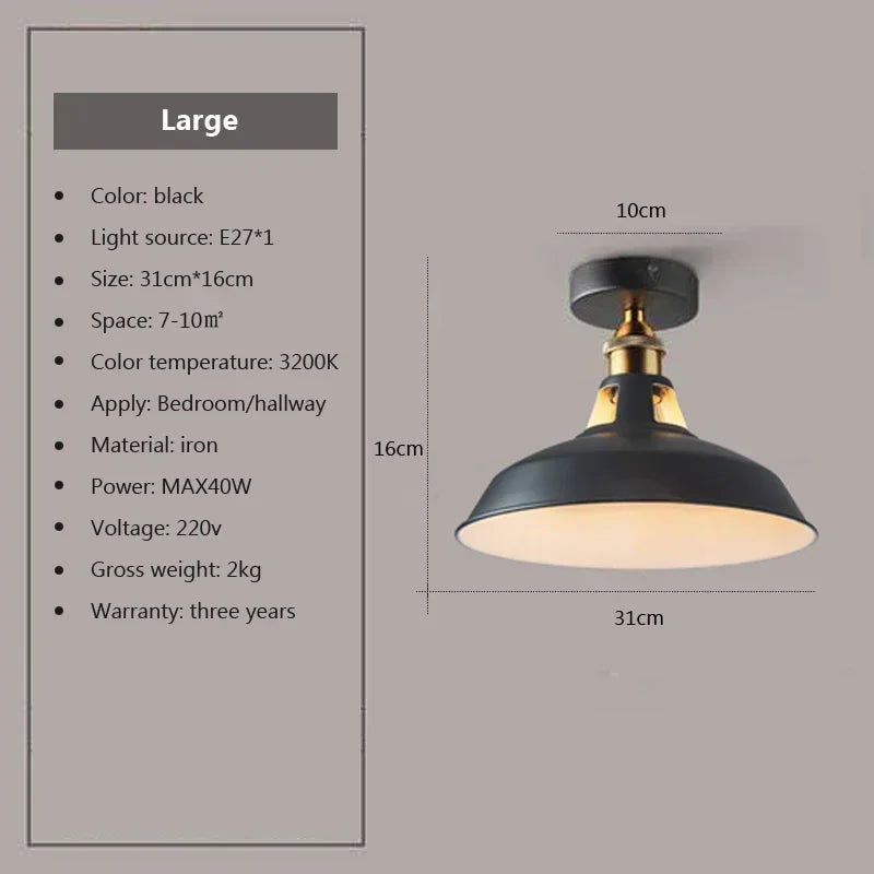 DAMIASMIL Retro Ceiling Lamp for Living Room Dining Room Bedroom Corridor Entrance Ceiling Lights E27 Indoor Lighting Fixtures
