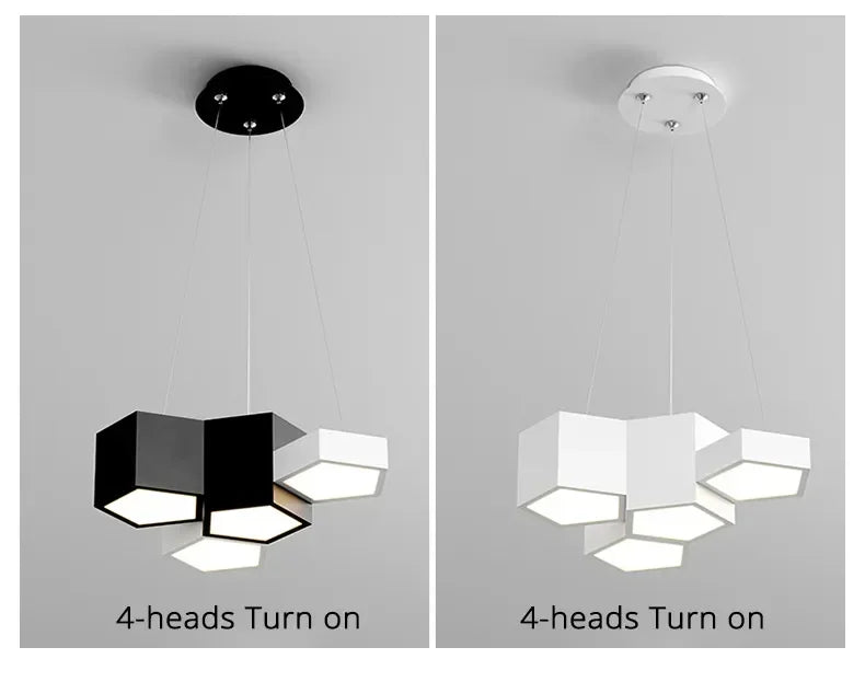 Nordic Designer Combination Honeycomb LED Indoor Ceiling Lamp,Remote Dimming Lustres Living Room Pendant Light Bedroom Decor