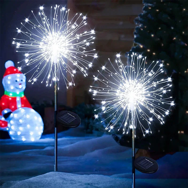 420LED Solar Firework Ground Socket Lights Waterproof Garden Decor Dandelion Fairy Lights for Outdoor Yard Pathway Lawn Patio