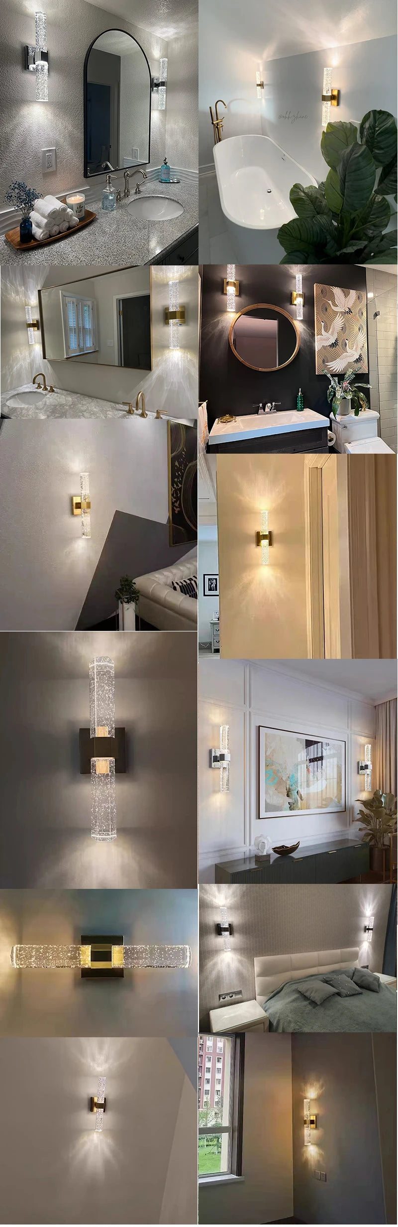 Modern Bubble Crystal LED Wall Lamps Bathroom Dresser Living Room Bedroom Mirror Wall Sconces Indoor Decoration Lighting Lustres