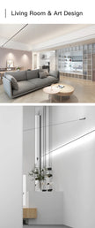 Modern Black White Linear Wall Lamp Skyline Wall Sconce Background LED Bar Strip Living Room Home Decor Lights Bathroom Fixture