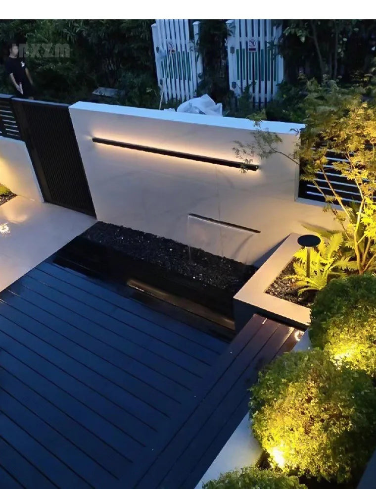 IP65 waterproof wall lamp minimalist led outdoor wall lamp black balcony terrace outdoor wall villa garden wall washer lamp