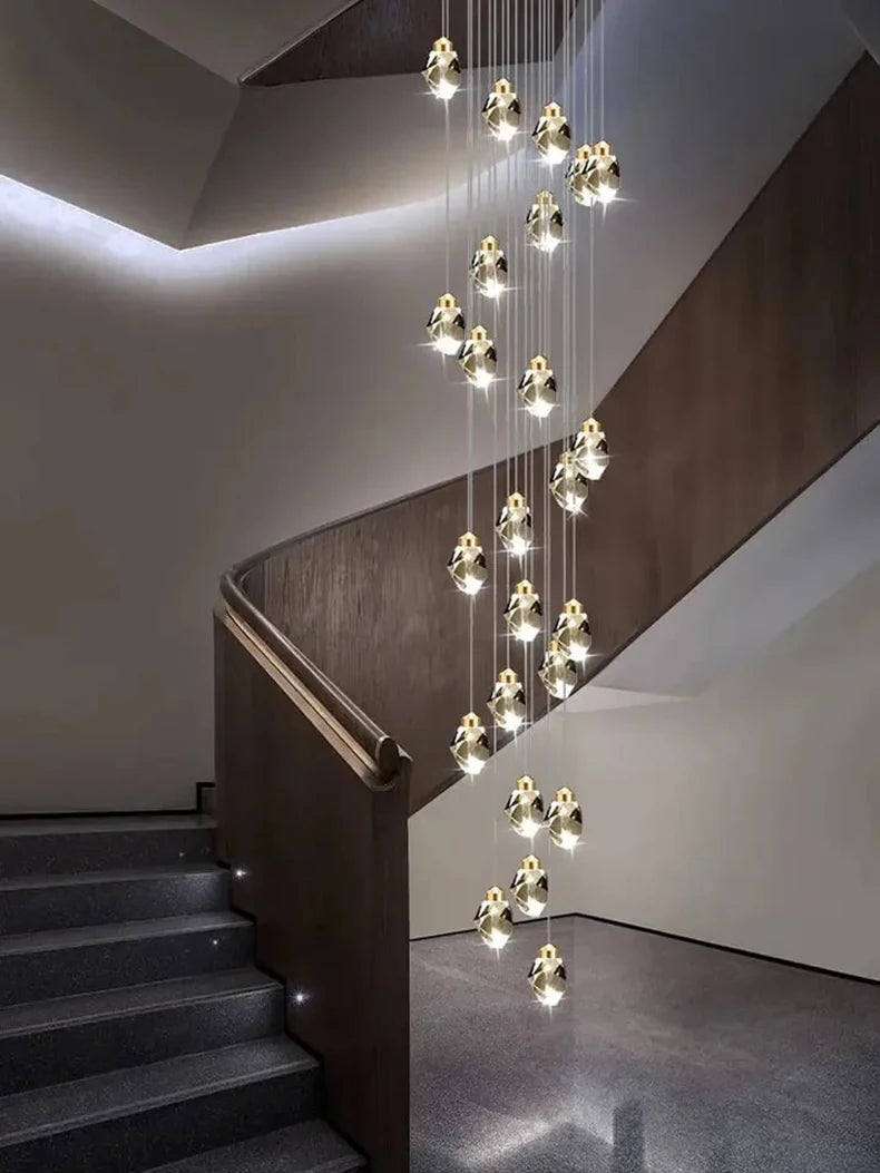 Modern home decoration crystal chandelier, stair Pendant lamp, living room Pendant lights, interior lighting
