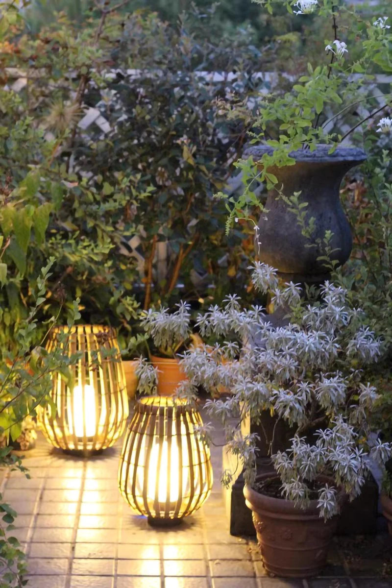 Solar Lights LED Floor Lamp Outdoor Waterproof Solar Energy Imitation Rattan Ambient Lamp Villa Gate Garden Courtyard lighting