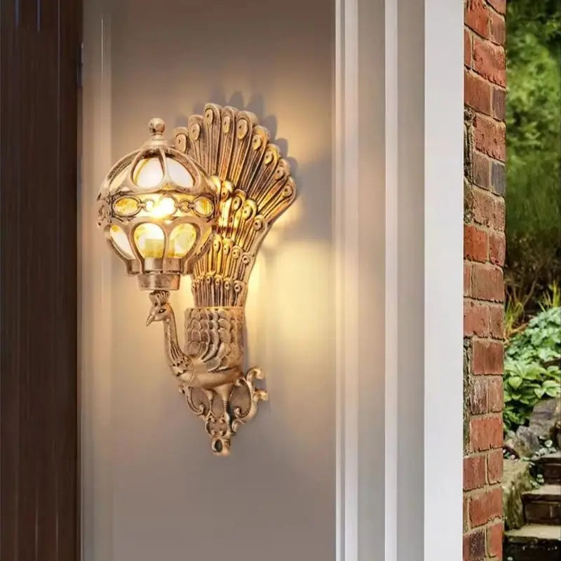 Outdoor courtyard pillar wall lamp waterproof terrace retro courtyard villa exterior wall balcony outdoor courtyard lamp