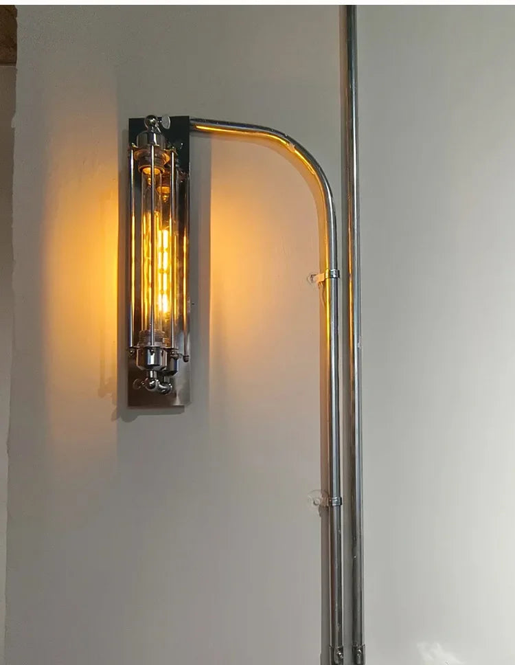 American Flute Wall Lamp Unique LOFT Restaurant Bar Grill Hallway Iron Wall Light Rustic Industrial Decor Edison Bulb Fixture