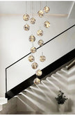 Starry Sky Staircase Chandelier Nordic Design Duplex Corridor Light Pendant Lights Apartment Hall