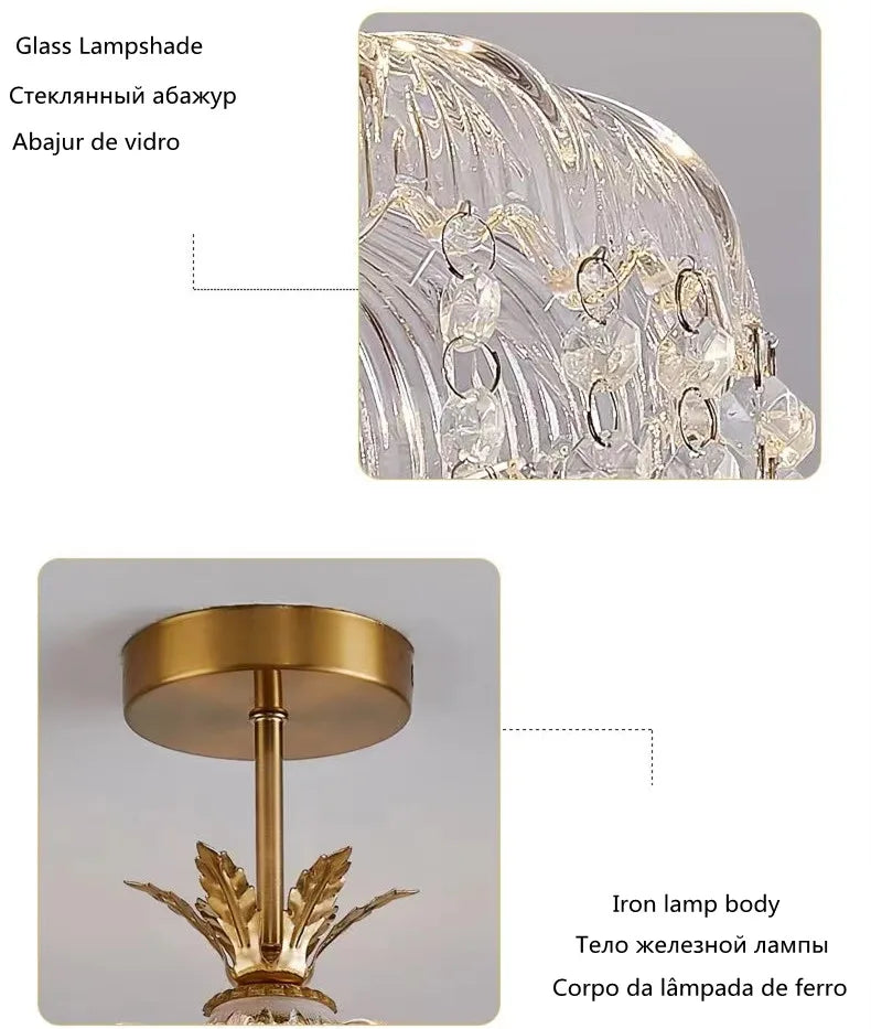 Modern Creative led crystal chandelier hallway chandeliers E27 bulb led lamps Indoor crystal led lustre chandeliers