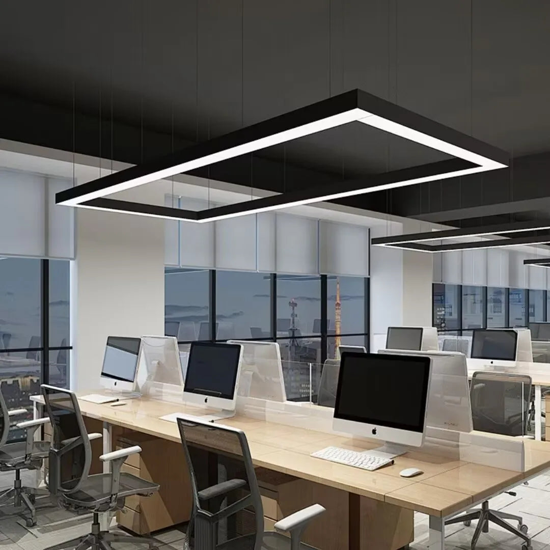 Modern minimalist geometric pendant lights, for dining room, gym, office, LED hollow office pendant lights