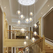 Nordic luxury White Magic bean Design glass LED Chandelier Lighting lustre Hardware Ceiling Duplex staircase Attic luminaire