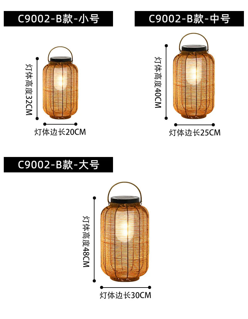 Solar GardenGarden Lawn Outdoor Portable Light Hanging Light Japanese Floor Light Balcony