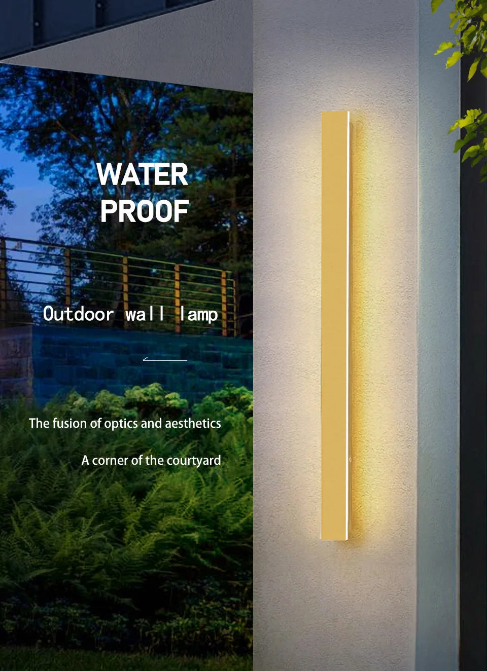 Long Wall Light Outdoor Lighting Waterproof Ip65LED Garden Country Villa Balcony Light Lnterior Wall Bedroom Living Room Light