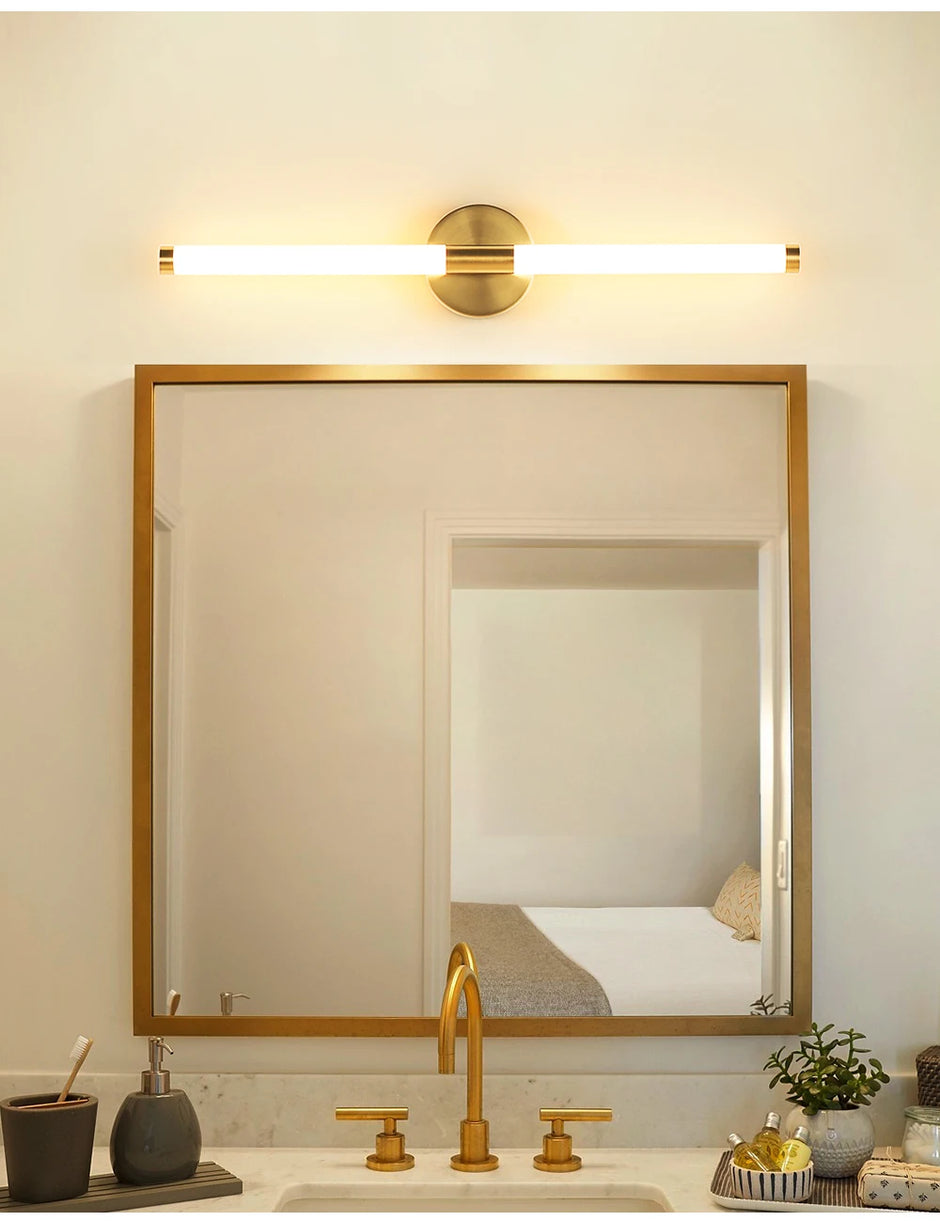 Designed Led Wall Lamp 400 550mm Wall Light Sconces Double Lampshade Up Down Bathroom Wall Lighting Fixture Golden Picture Light