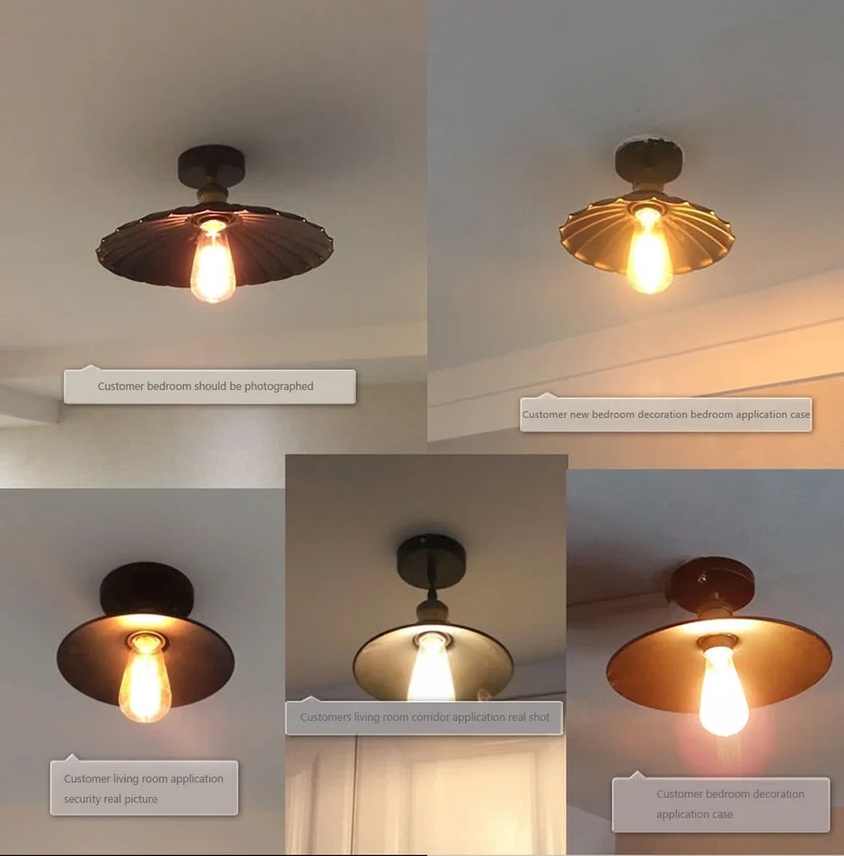 DAMIASMIL Retro Ceiling Lamp for Living Room Dining Room Bedroom Corridor Entrance Ceiling Lights E27 Indoor Lighting Fixtures