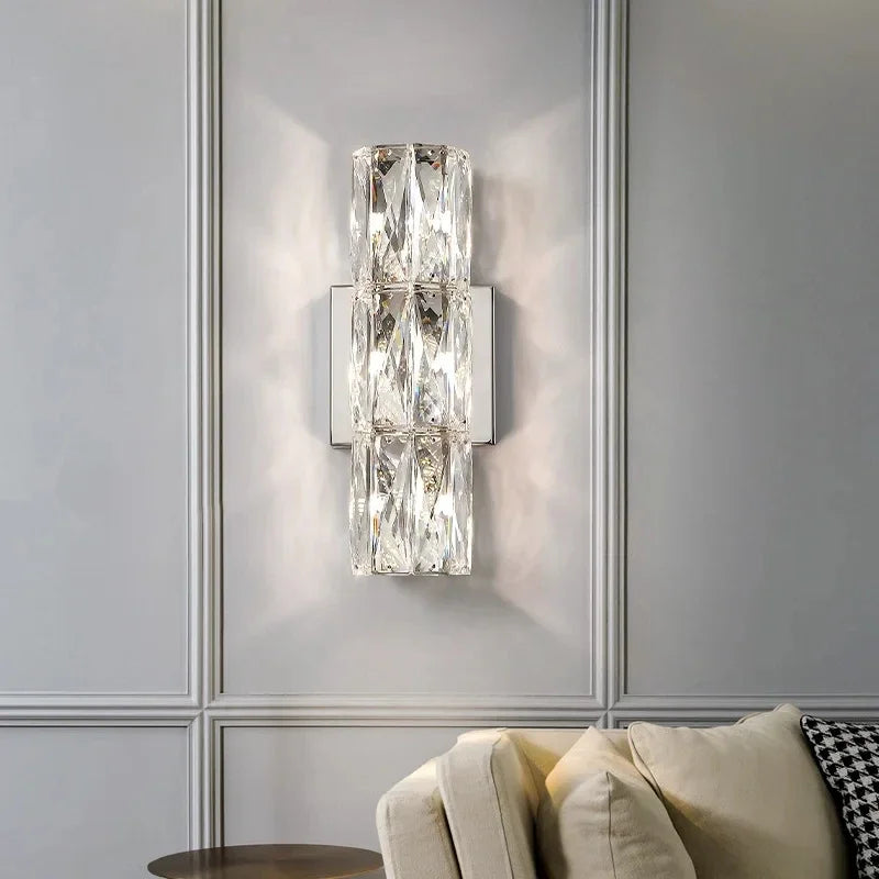 Modern High-end Crystal Wall Light Nordic Living Room Bedroom Bedside Long Wall Lamp Hotel Villa Corridor Bracket Light
