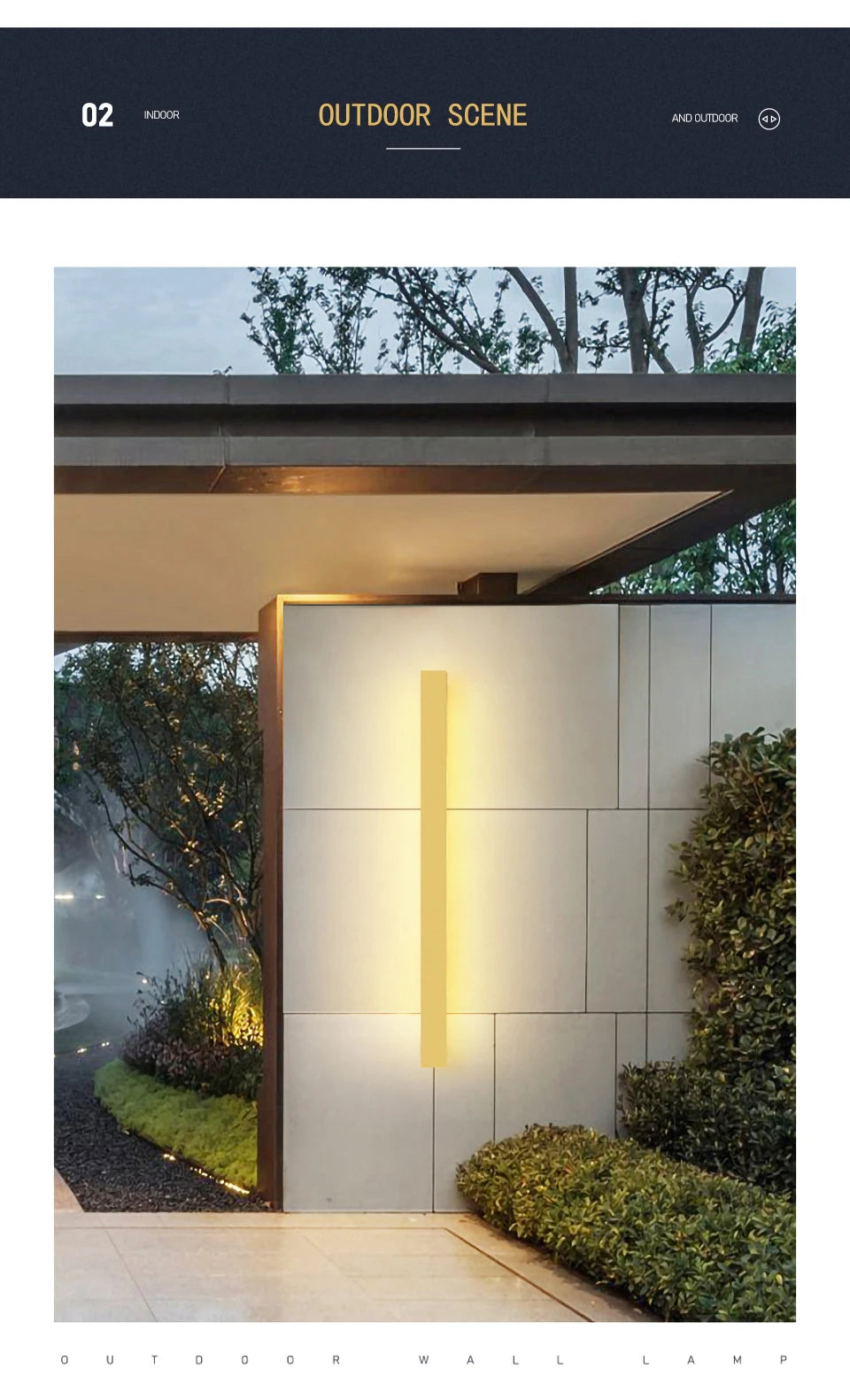 Long Wall Light Outdoor Lighting Waterproof Ip65LED Garden Country Villa Balcony Light Lnterior Wall Bedroom Living Room Light