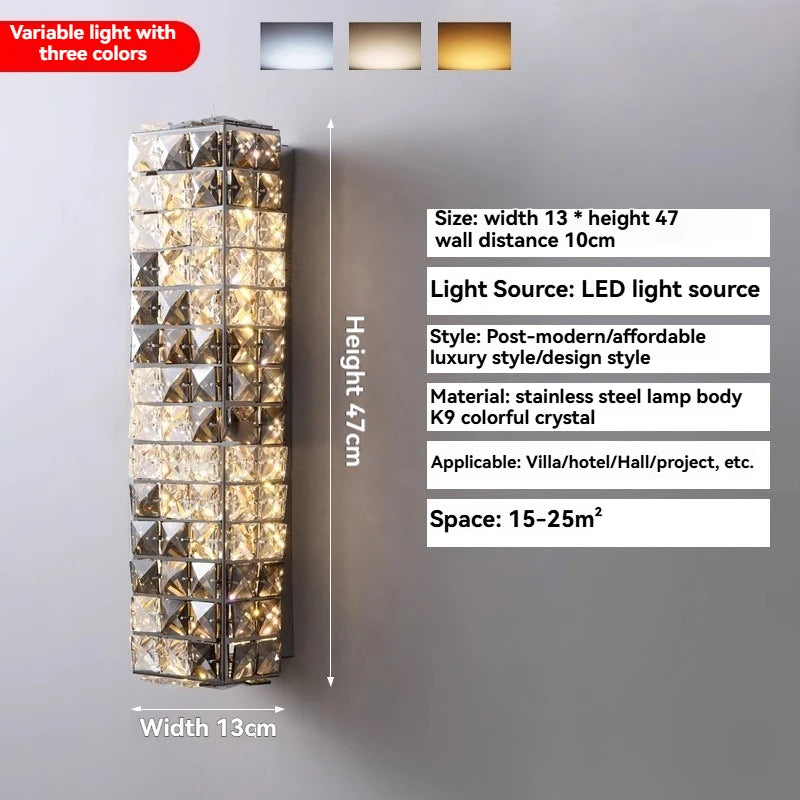 Crystal LED Wall Lights High-end Modern Interior Wall Lamps Bedside TV Background Restaurant Decor Lighting Fixtures