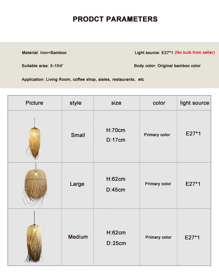 Southeast Asian Individuality Hand Woven Bamboo Chandelier Chinese Lamps Tea Room Restaurant Hotel Artistic Modeling Lampshade