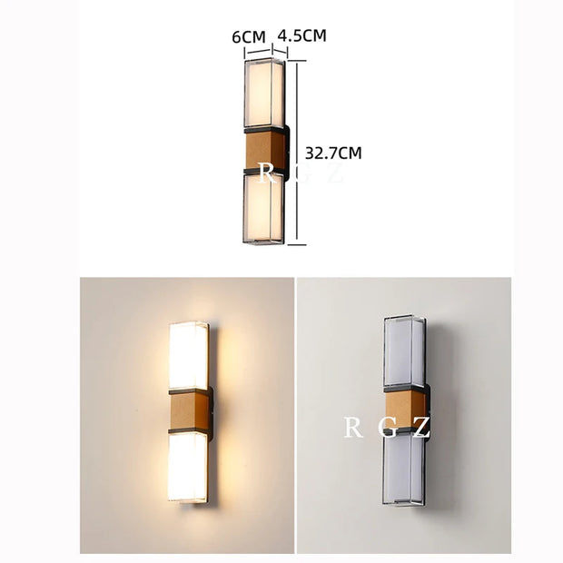 IP65 Waterproof 12W Outdoor Lighting Led Wall Lamp Modern Aluminum Surface Mounted Led Garden Stairs Porch Light AC110V 220V