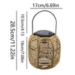 Waterproof Rattan Solar Lantern Solar Powered Bamboo Frame Bamboo Chandelier Lamp Standing/Hanging Weaving Lantern
