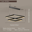 2026 LED Square Pendant Light For Dining Room Bedroom Living Room Home Loft Decor Modern Black Aluminum Hanging Lamp