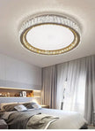 ‌Modern Luxury Dimmable Crystal Ceiling Light K9 Crystals Golden Ring Chandelier for Bedroom Living Room Dining Room LED Fixture