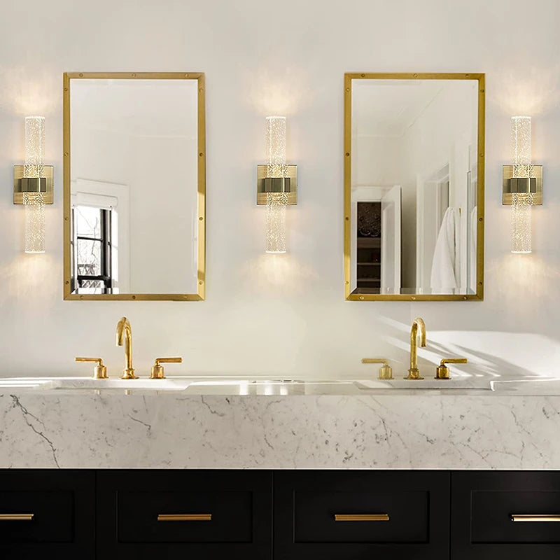 Modern Bubble Crystal LED Wall Lamps Bathroom Dresser Living Room Bedroom Mirror Wall Sconces Indoor Decoration Lighting Lustres