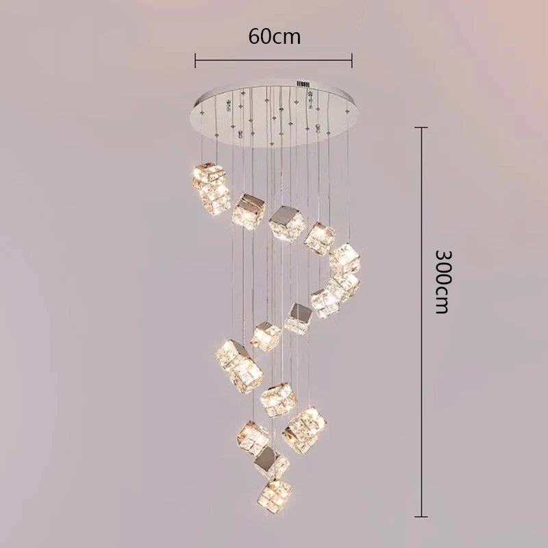 Modern home decoration crystal chandelier, stair Pendant lamp, living room Pendant lights, interior lighting