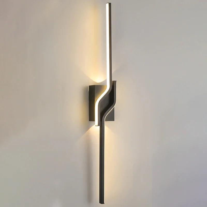 Modern LED Wall Light Minimalist Vertical Light Fixture Sleek Black Sconce For Living Room Bedroom Hallway Indoor Lighting Decor
