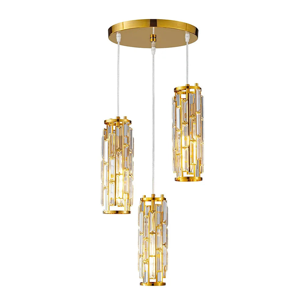 Crystal Pendant Lamp American Industrial-style Home Décor Lighting Fixtures for Kitchens, Dining Rooms, Parlor and Bedrooms