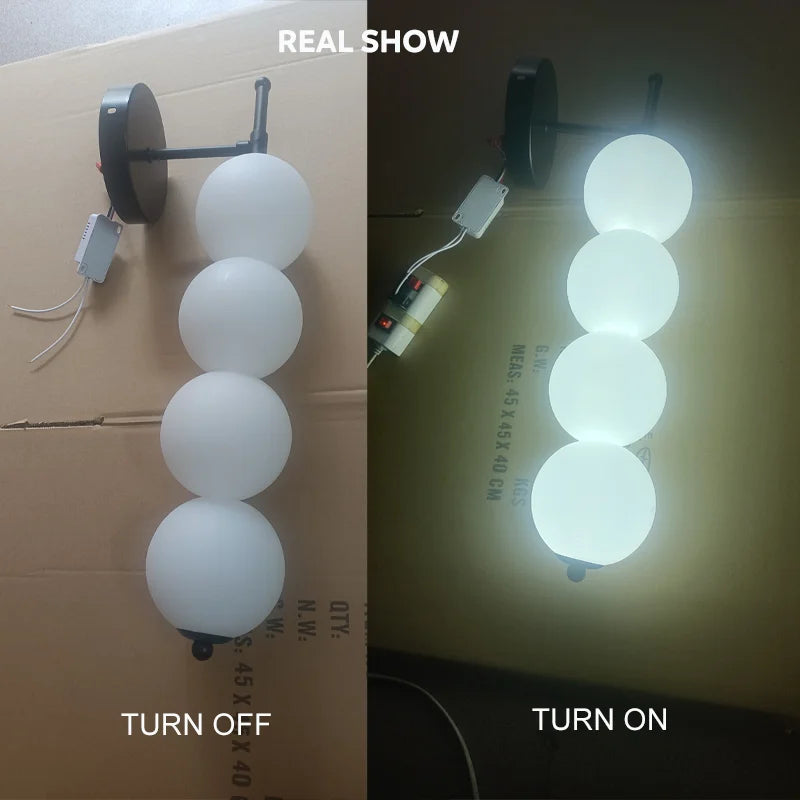 Nordic Wind Gourd Wall Lamp Minimalist LED Milky White Light For Living Room Study Bedroom Bedside Home Decoration Light Fixture