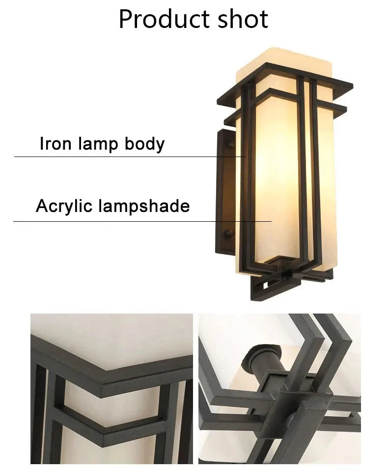 LED Retro Waterproof Wall Lamps European Style Courtyard Porch Light Outdoor Villa Balcony Garden Landscape Lighting Decor